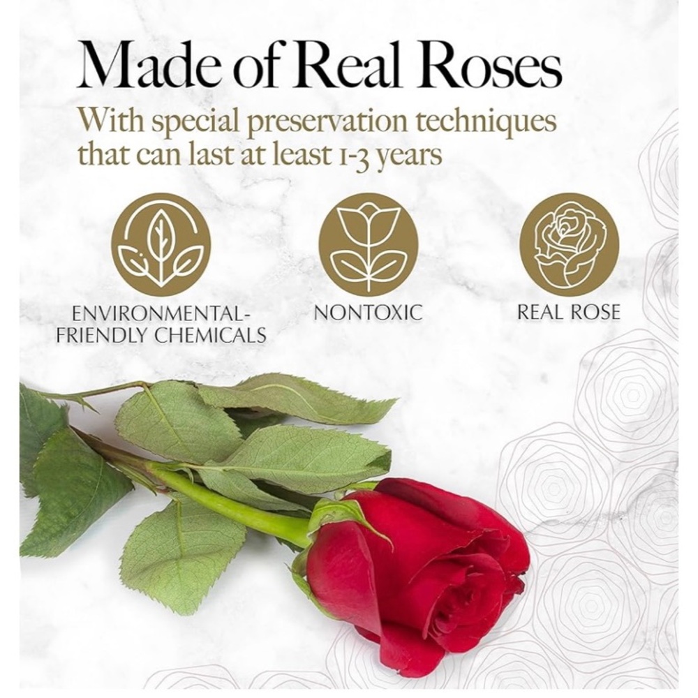 NIB Forever Red Roses For Valentines Day In A Heart-Shaped Box - Picture 3 of 8